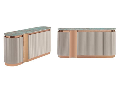 Stylish sideboard Chest of drawers Sideboard Mirror Wood Dining room Cabinets Set beige